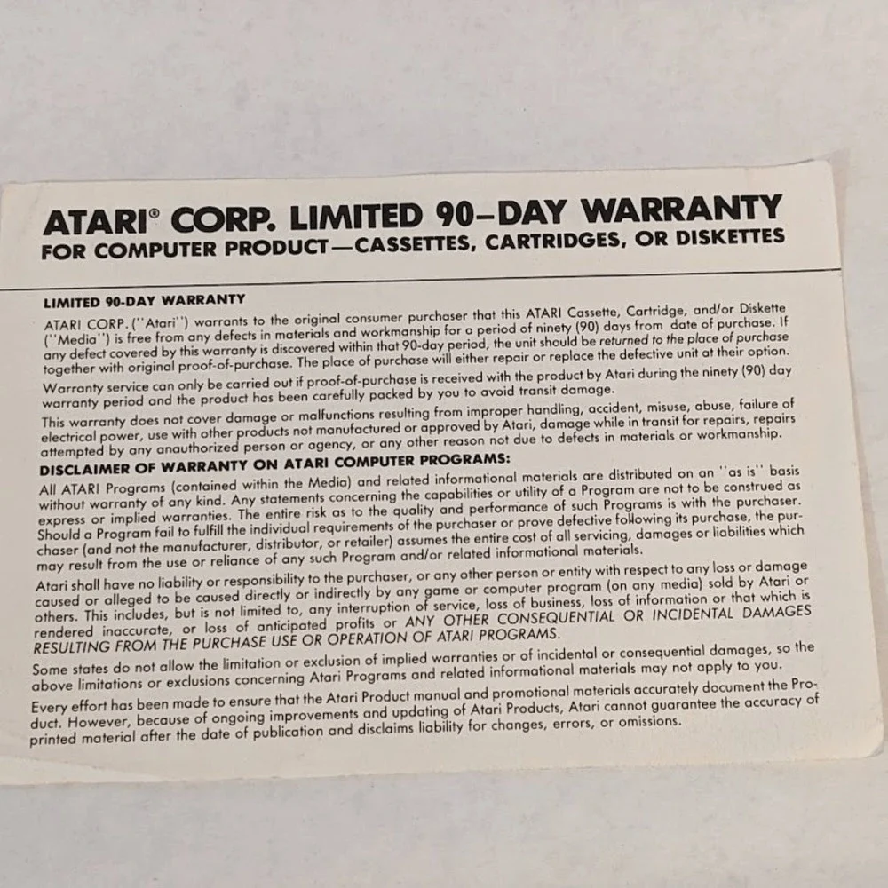 Vintage Atari Video Game Cartridge Mini Product Catalog Game Insert Lot 1982-83‎